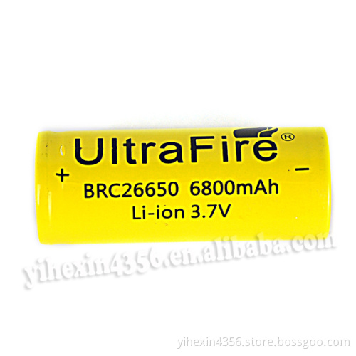 3.7v 6800mAh Rechargeable Li-ion 26650 Battery